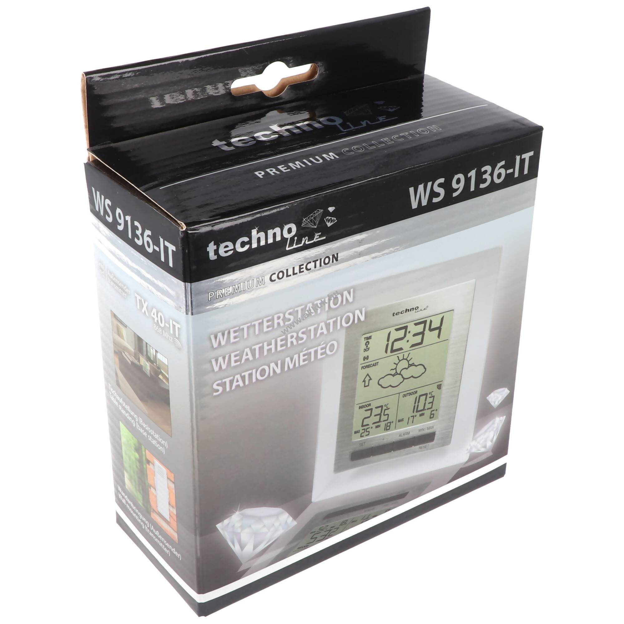 Technoline WS 9136-IT időjárásállomás külső szenzorral 2xAA Mignon ceruza és 2xAAA szükséges
