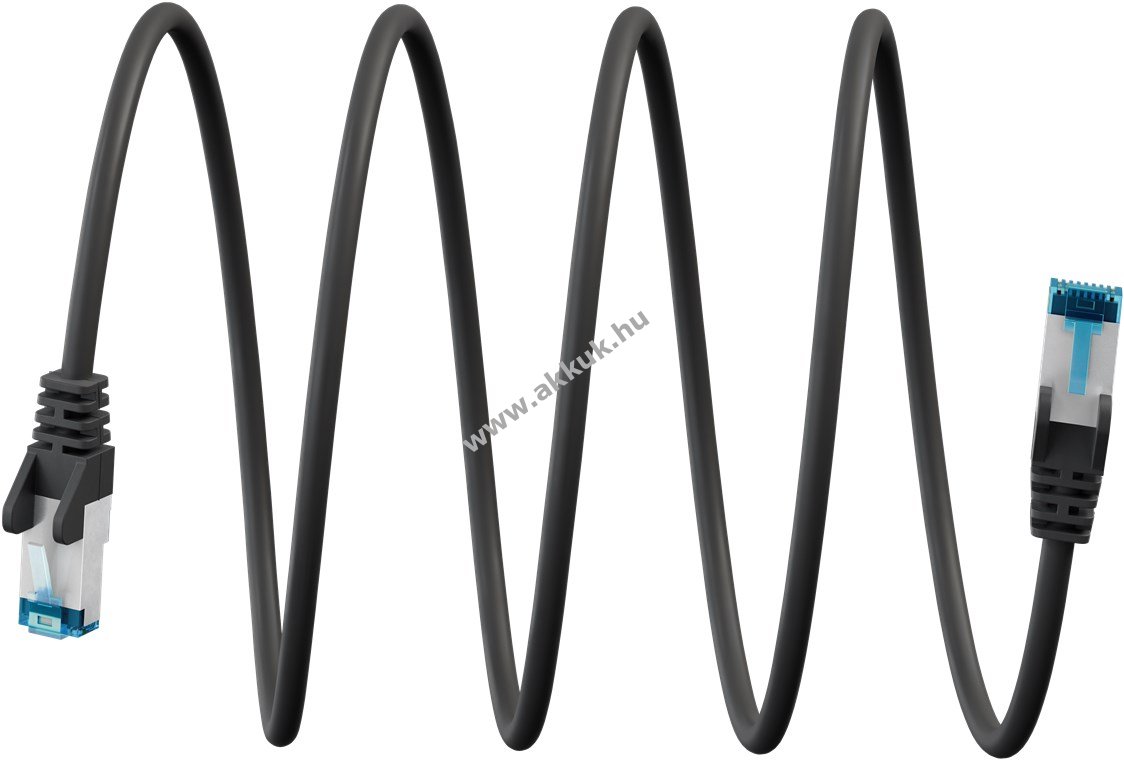 Goobay ultraflexibilis CAT 6A S/FTP (PiMF) patchkábel 20m fekete rézvezető (CU) LSZH