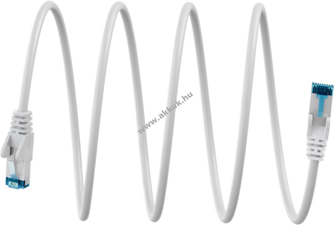 Goobay CAT 6A S/FTP (PiMF) patchkábel 30m fehér CU halogénmentes TPE (LSZH)