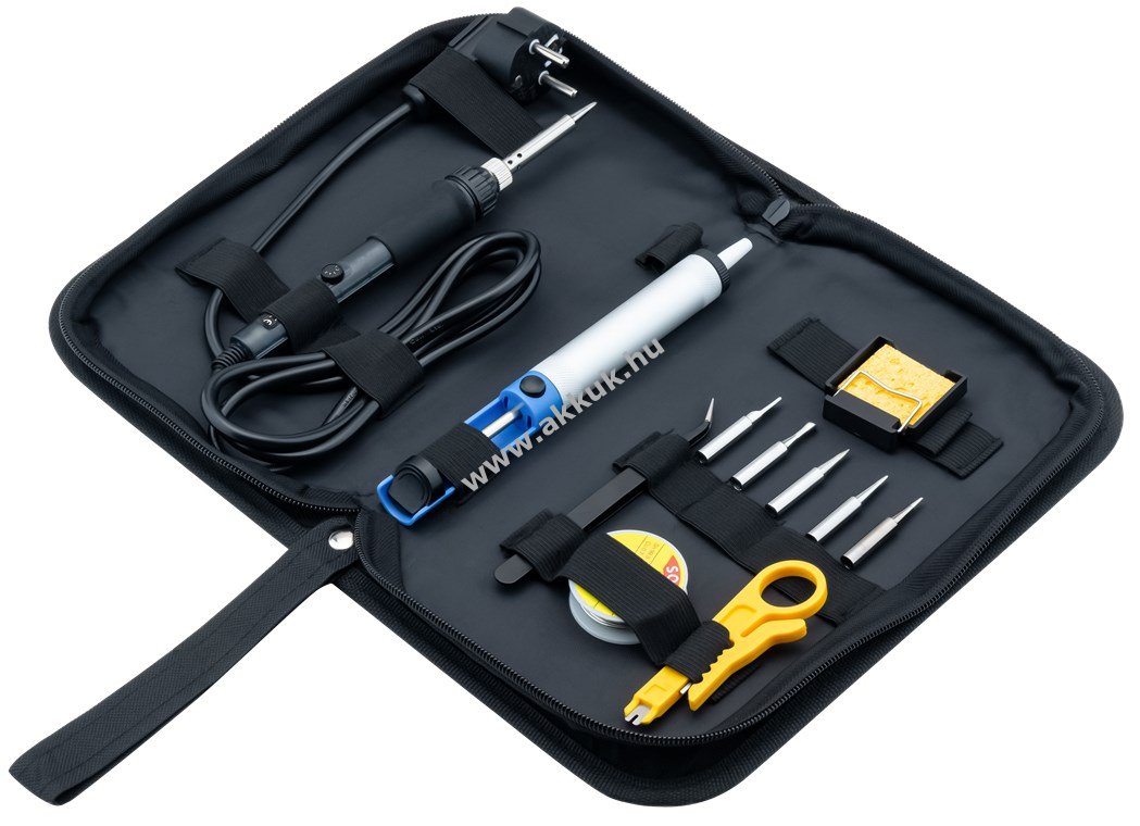 Goobay starter 12db-os forrasztókészlet 220-240V 25-60W 100-500°C forrasztópákával és kiegészítőkkel