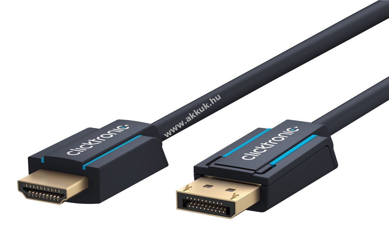 Clicktronic aktív DisplayPort-HDMI adapterkábel 4K@60Hz 2m