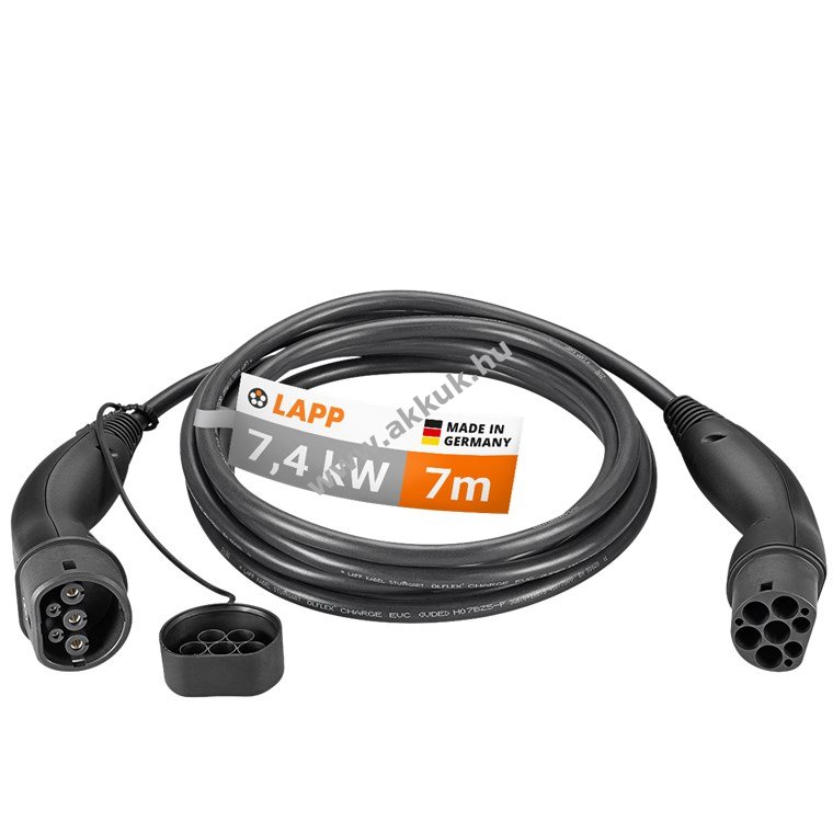 LAPP MOBILITY Typ-2 töltőkábel 7,4kW 7m fekete 32A 1-fázisú (5555934006)