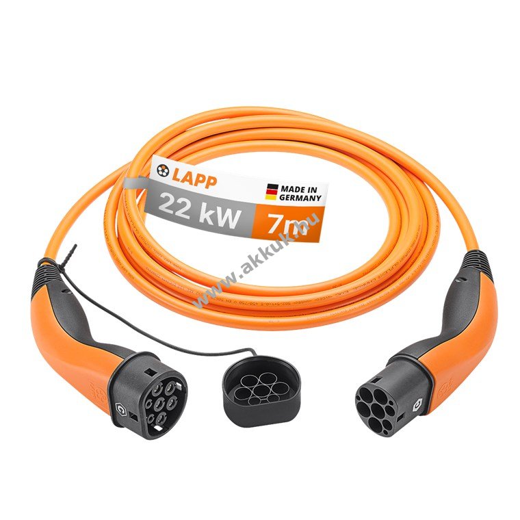 LAPP MOBILITY Typ 2 töltőkábel 7m 32A 3-fázis 22kW narancs (5555934031)