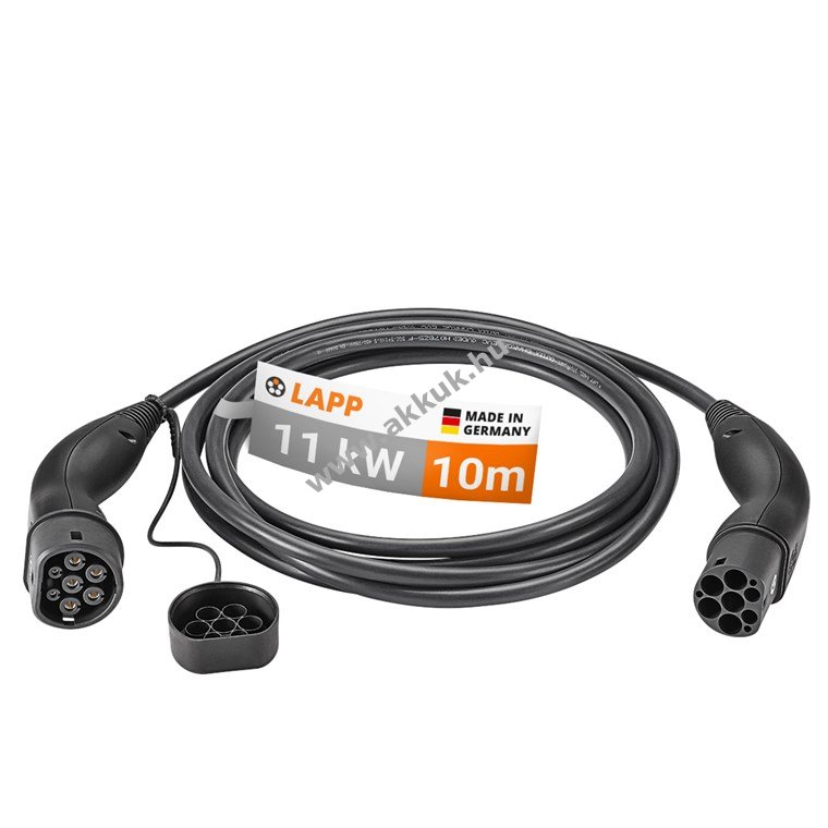 LAPP MOBILITY Typ 2 töltőkábel 11kW 20A 3-fázis 10m fekete (5555934050)