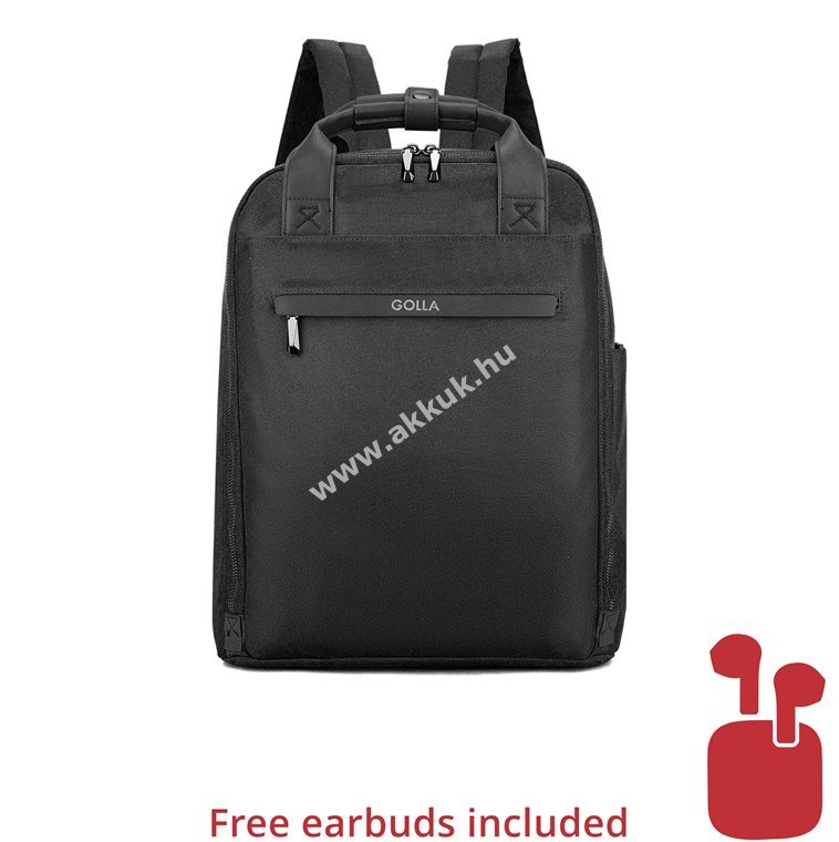 Golla Orion hátizsák 15,6col 13 l fekete Bluetooth fejhallgatóval (szín véletlenszerű)