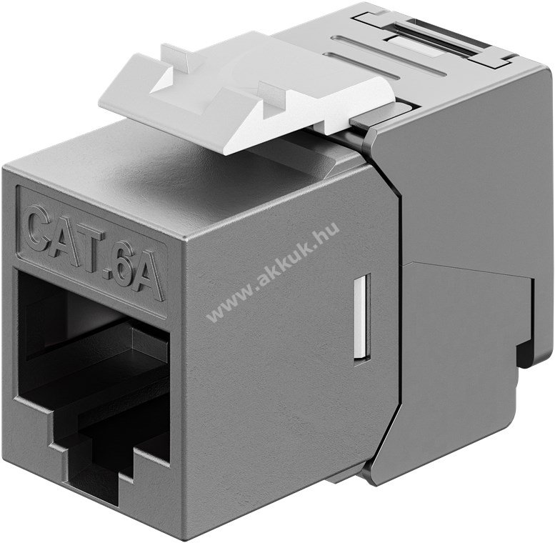 Goobay Keystone modul RJ45 CAT6A STP 14,5mm 29mm krokodil földelő kapcsos Slim