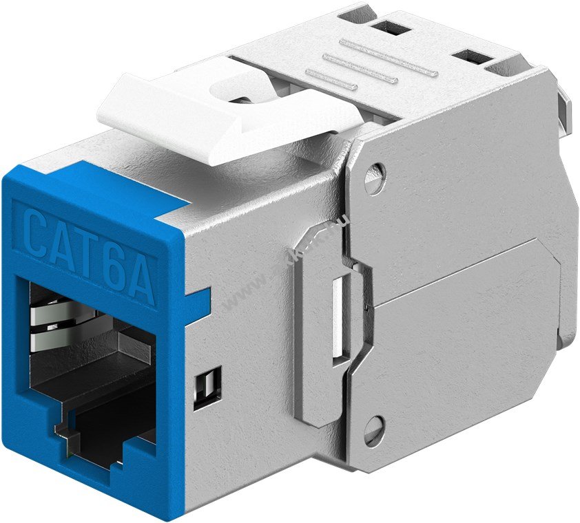 Goobay Keystone RJ45 CAT6A STP Slim kék 16,6mm krokodiltípus vágókapocs PoE+
