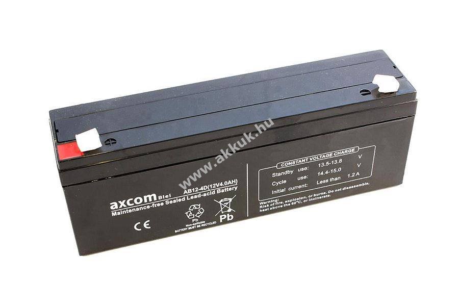 Eredeti Axcom AB12-4D 12V 4Ah 4,75mm akku AGM ólom-savas
