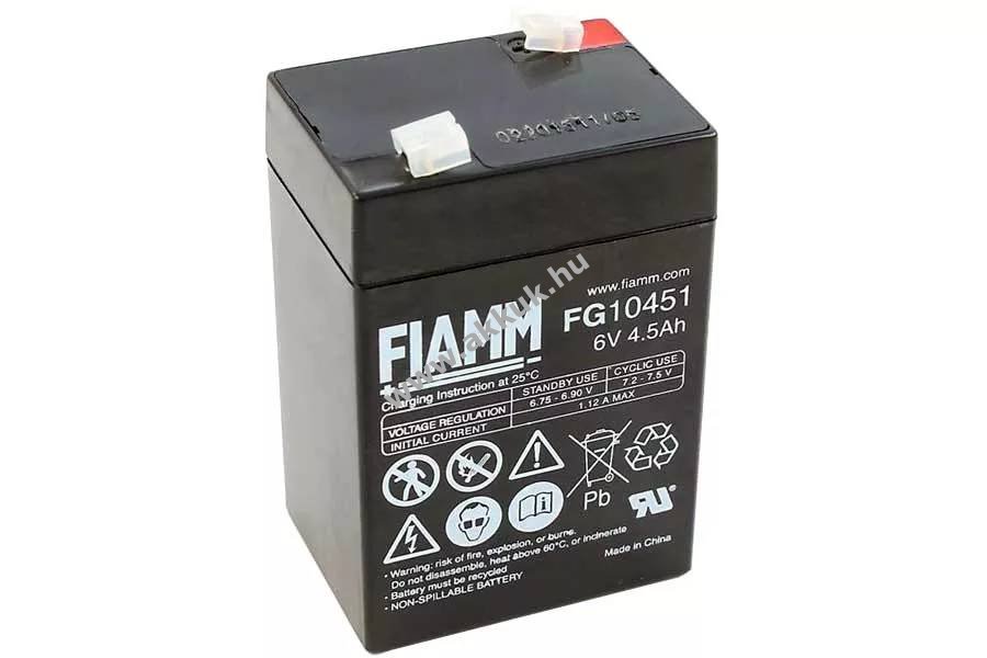 Fiamm akku FG10451 6V 4,5Ah orvosi ólom