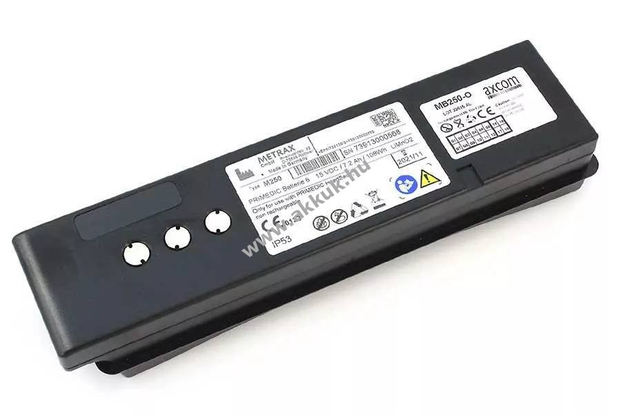 Primedic / Metrax orvosi elem HeartSave 6 HS6 HS6S M250 15V 7,2Ah Li-Me