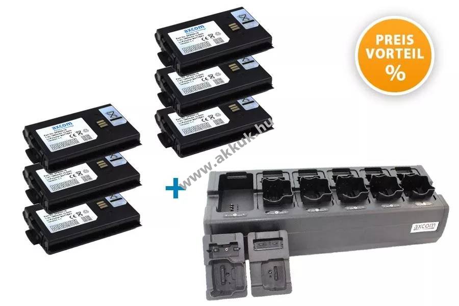 Axcom SP8000-19 7,4V 1880mAh 6db akku + SM-LG66-STP8000 6+6 töltő Sepura Li-Poly
