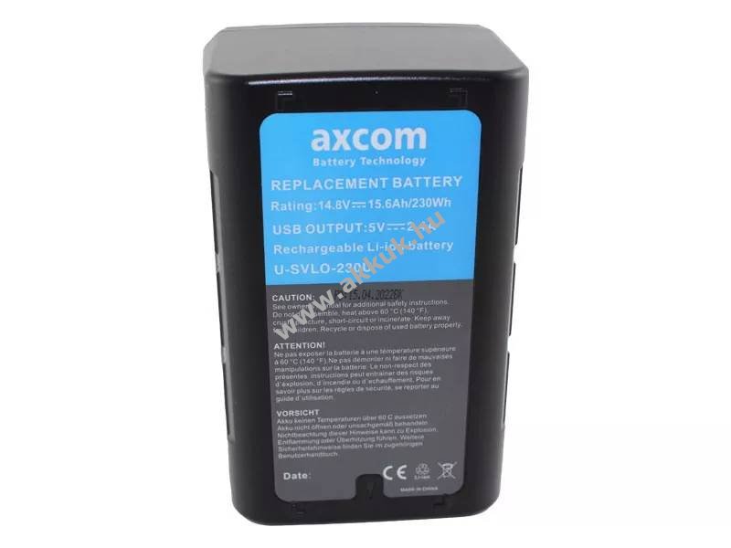 Axcom Sony V Mount V Lock 14,8V 15,6Ah 230Wh akku USB és LED videókamera Li-Ion