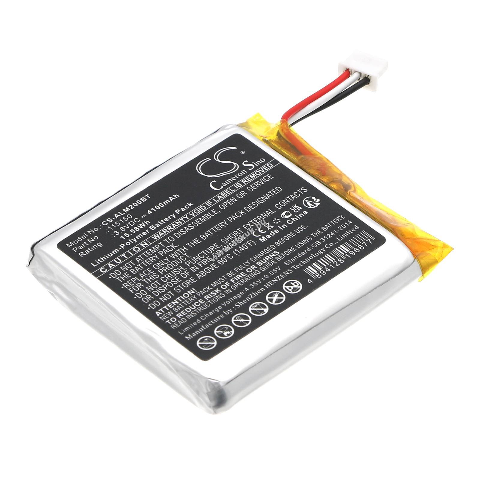 Helyettesítő riasztórendszer akku 2GIG 2GIG-EDG-NA-AA 115150 4100mAh 15.58Wh 3.8V