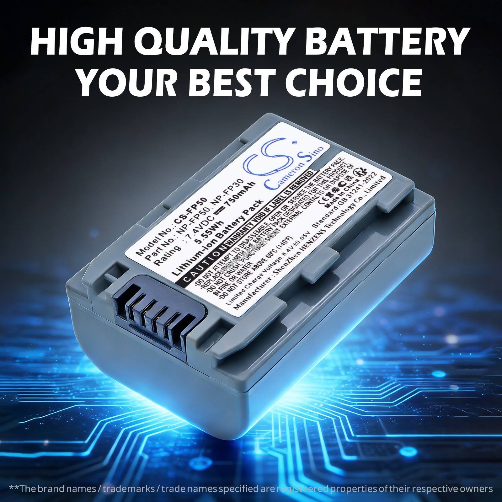 Helyettesítő kamera akku Sony NP-FP50 750mAh/5.55Wh 7.4V