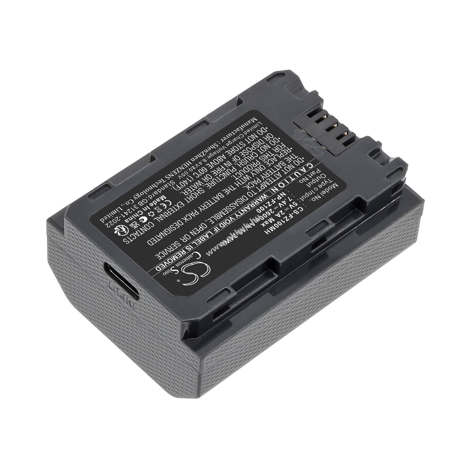 Helyettesítő kamera akku Sony A7 Mark 3 NP-FZ100 2600mAh 19.24Wh Li-Ion 7.4V