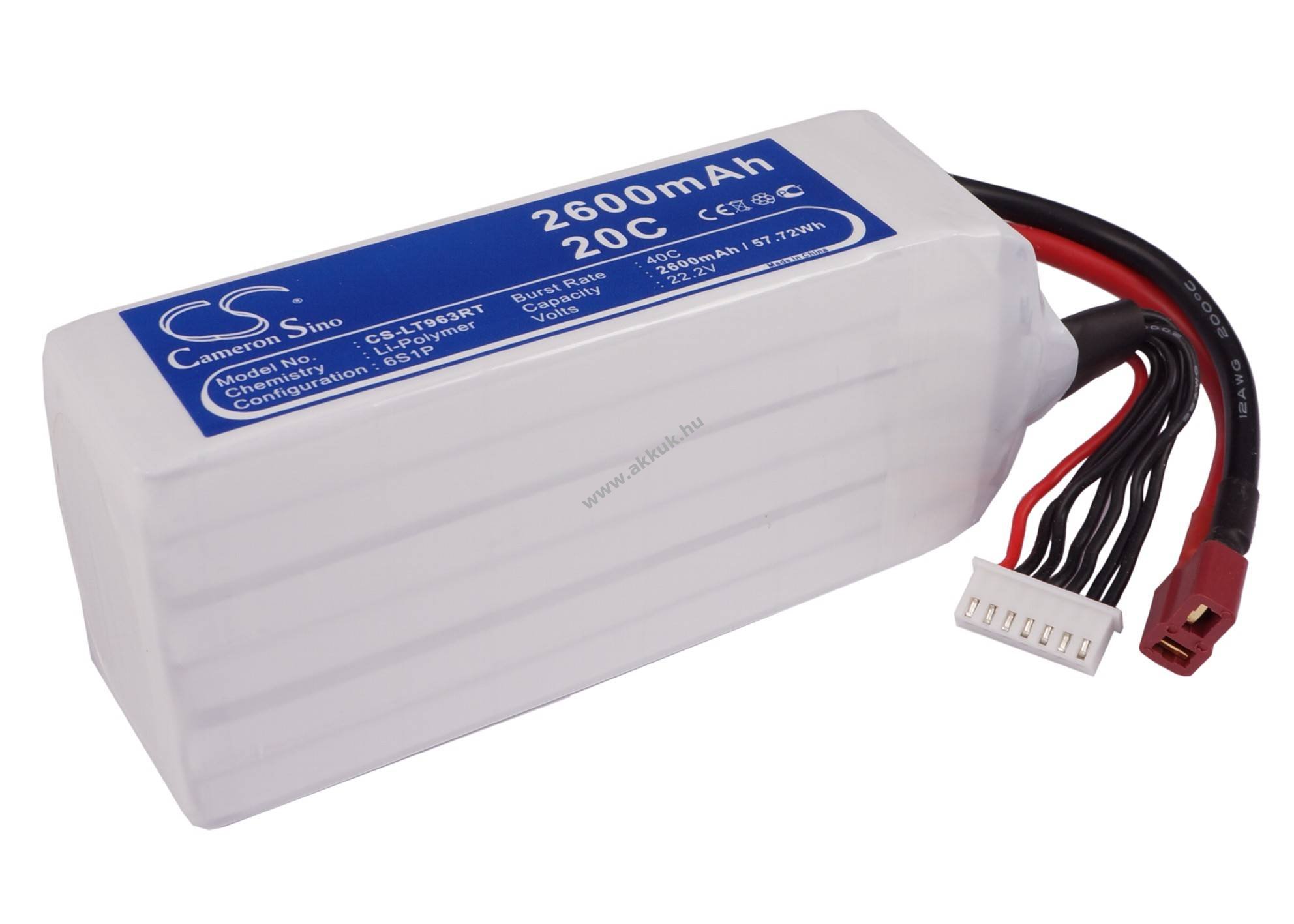Helyettesítő akku RC 2600mAh 22.2V