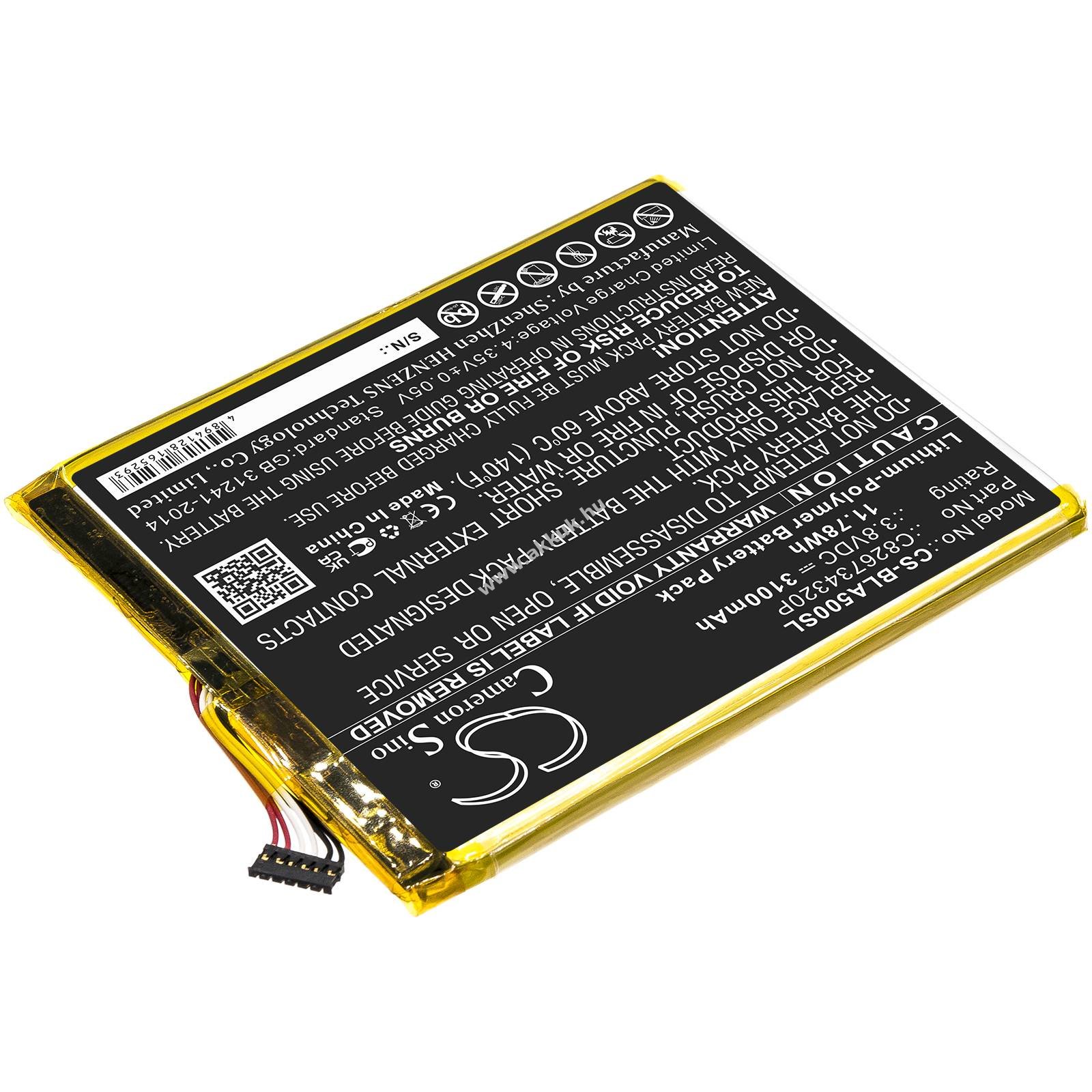 Helyettesítő telefon akku BLU Advance A5 Plus LTE C826734320P 3100mAh 3.8V 11.78Wh