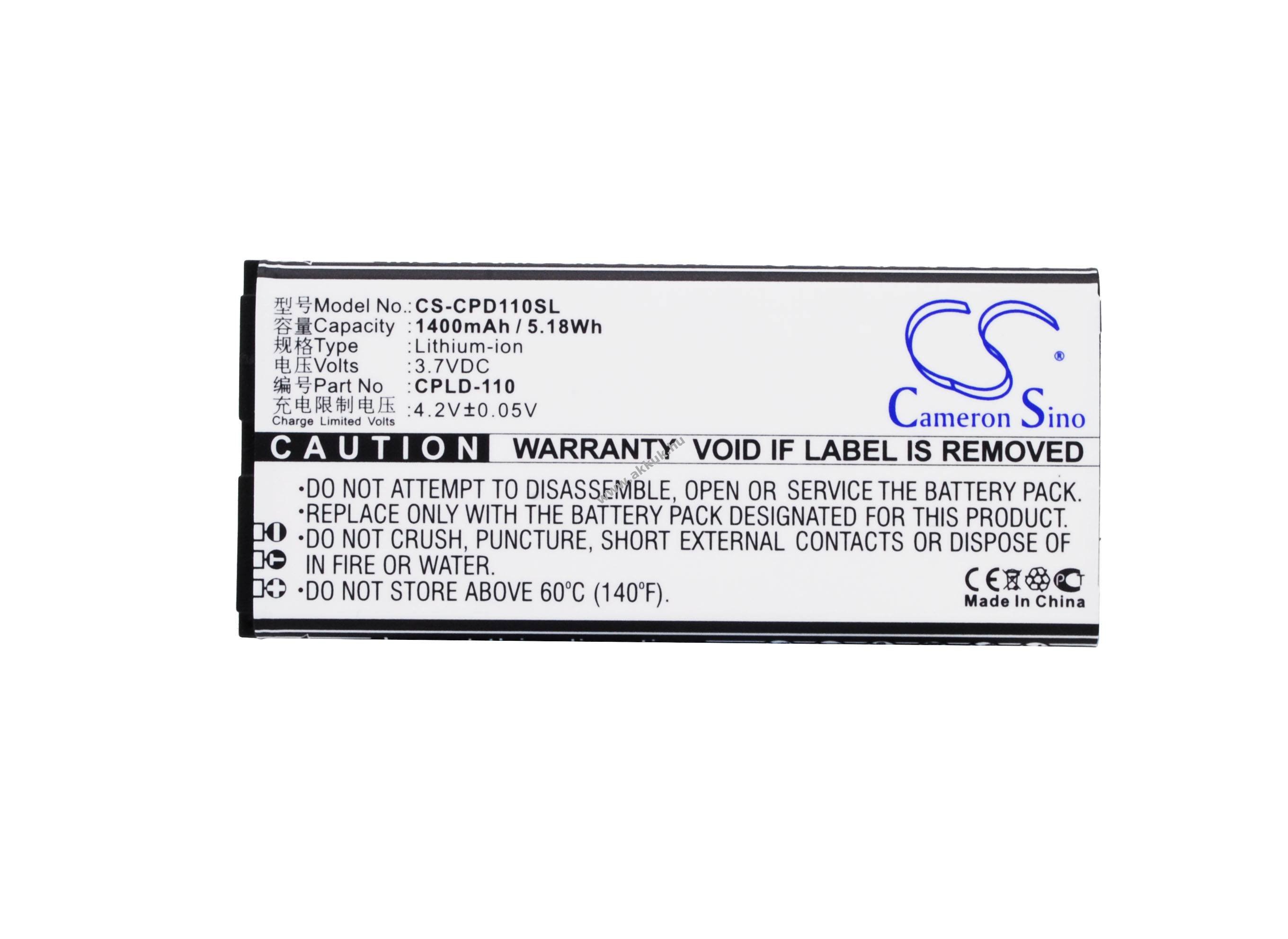 Helyettesítő telefon akku Coolpad 8076D CPLD-110 1400mAh 5.18Wh 3.7V