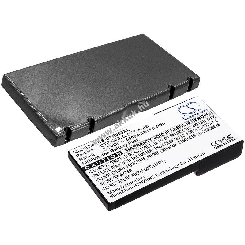Helyettesítő játékkonzol akku Nintendo 3DS CTR-003 5000mAh 18,5Wh hátlappal 3.7V