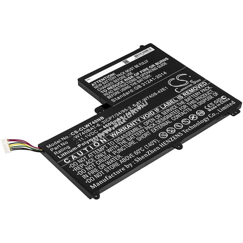Helyettesítő laptop akku Sager W740SU W740BAT-6 4600mAh 51.06Wh 11.1V