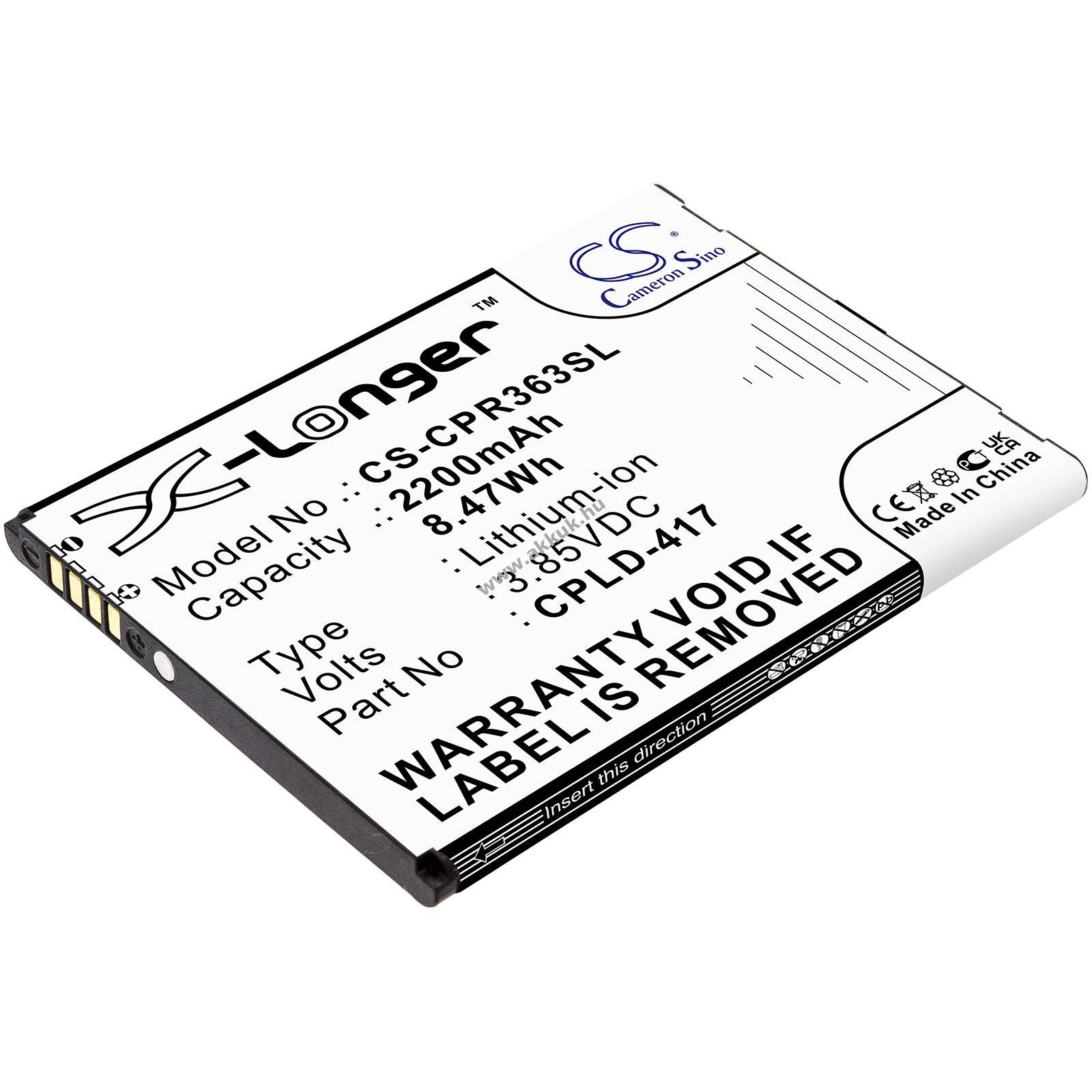 Helyettesítő telefon akku Coolpad Defiant CPLD-417 2200mAh 8.47Wh 3.85V