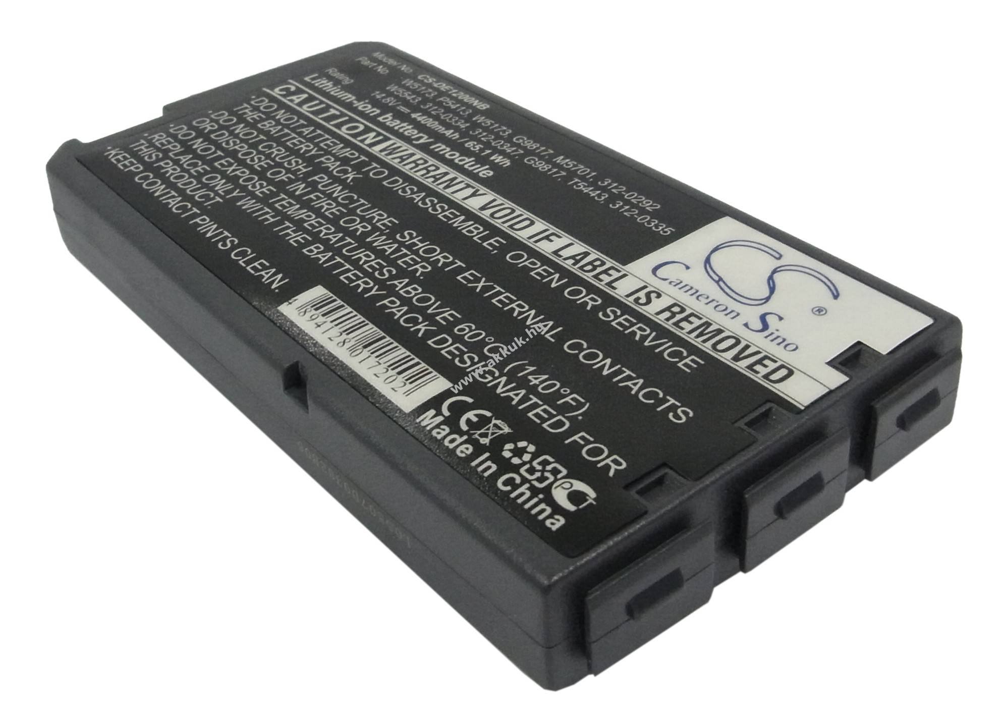 Helyettesítő laptop akku Dell Inspiron 1000 312-0334 4400mAh 65.12Wh 14.8V