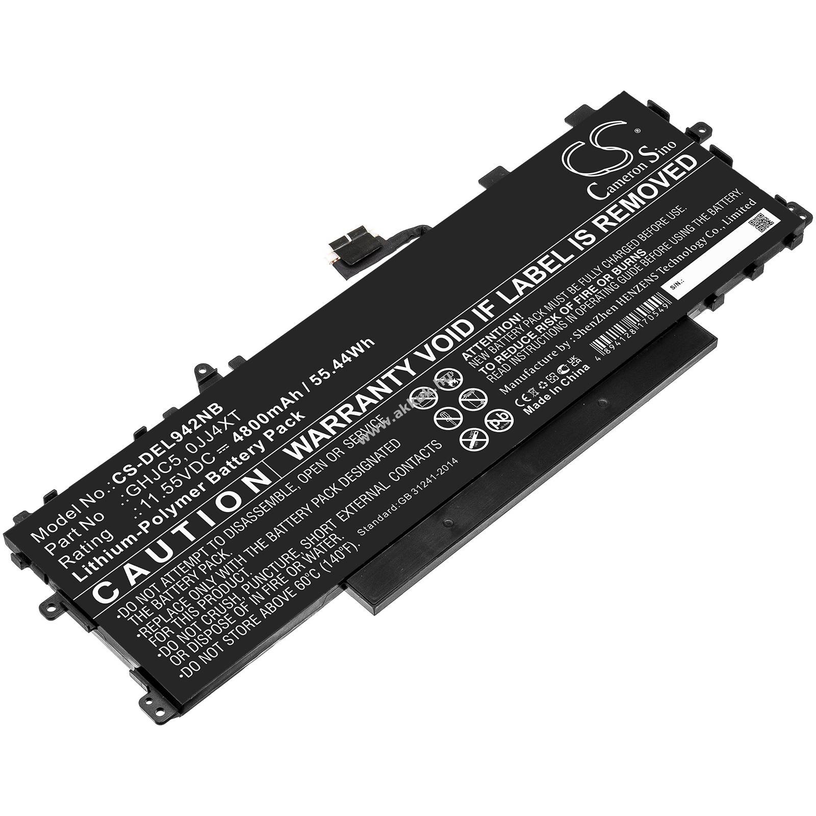 Helyettesítő laptop akku Dell Latitude 9420 2-in-1 GHJC5 4800mAh 55,44Wh 11.55V