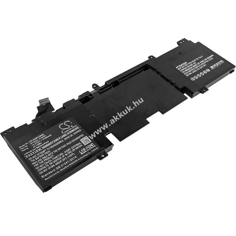 Helyettesítő laptop akku Dell Alienware 13 R2 N1WM4 3100mAh 47.12Wh 15.2V