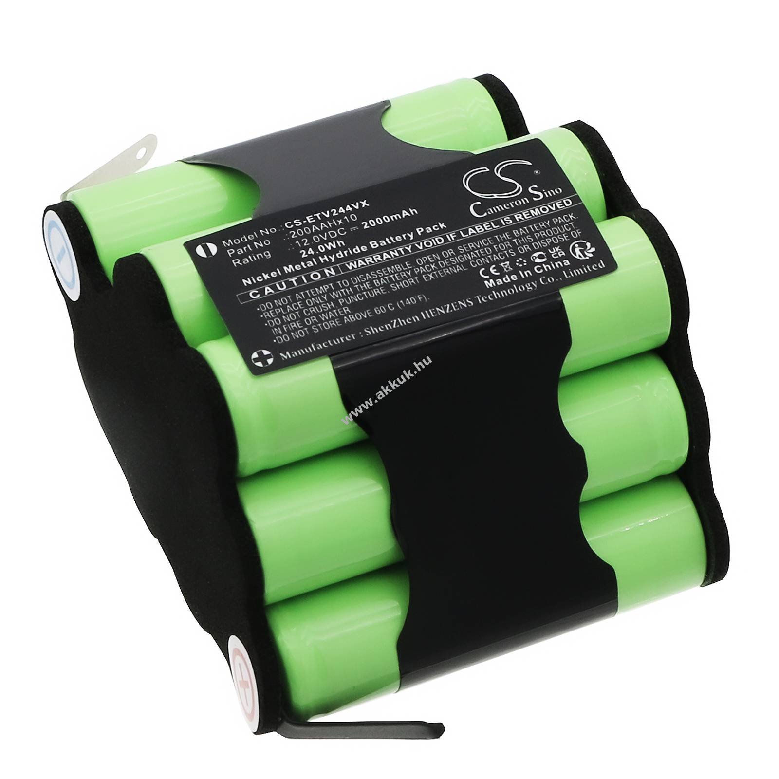Helyettesítő porszívó akku Verto ETA 2442 2000mAh 24Wh 200AAHx10 12V