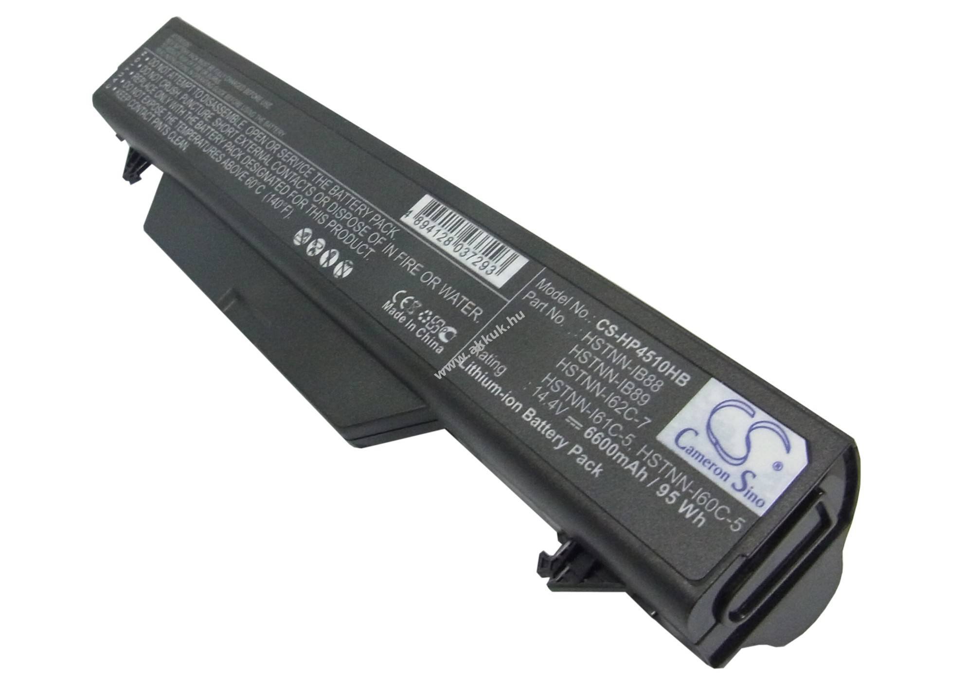 Helyettesítő laptop akku HP Probook 4510s HSTNN-IB88 6600mAh 95.04Wh 14.4V