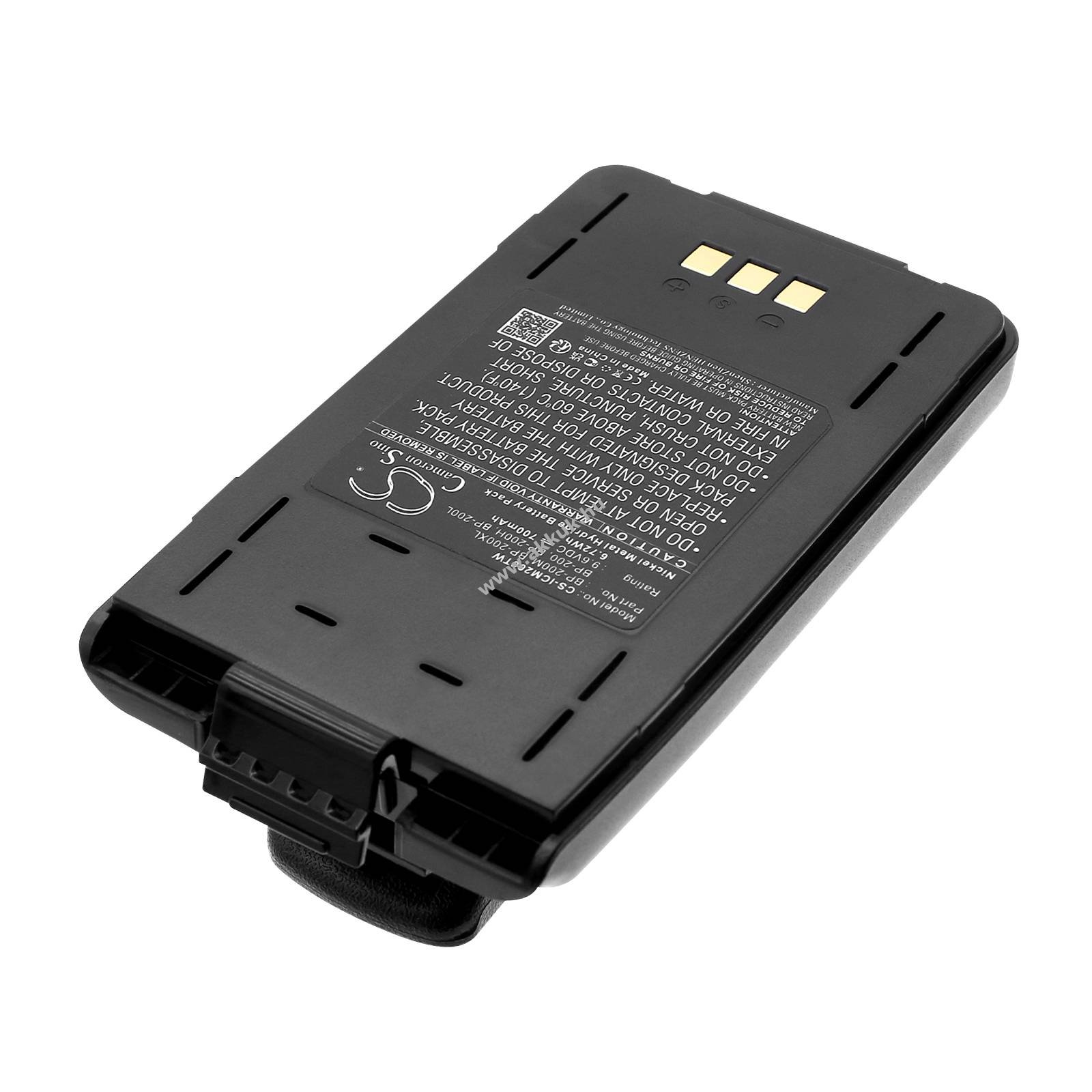 Helyettesítő adóvevő akku Icom IC-A5 BP-200 700mAh 6.72Wh 9.6V