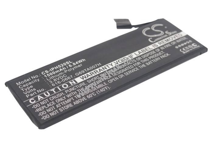 Helyettesítő telefon akku Apple iPhone 5C 616-0667 3.8V 1500mAh 5.7Wh