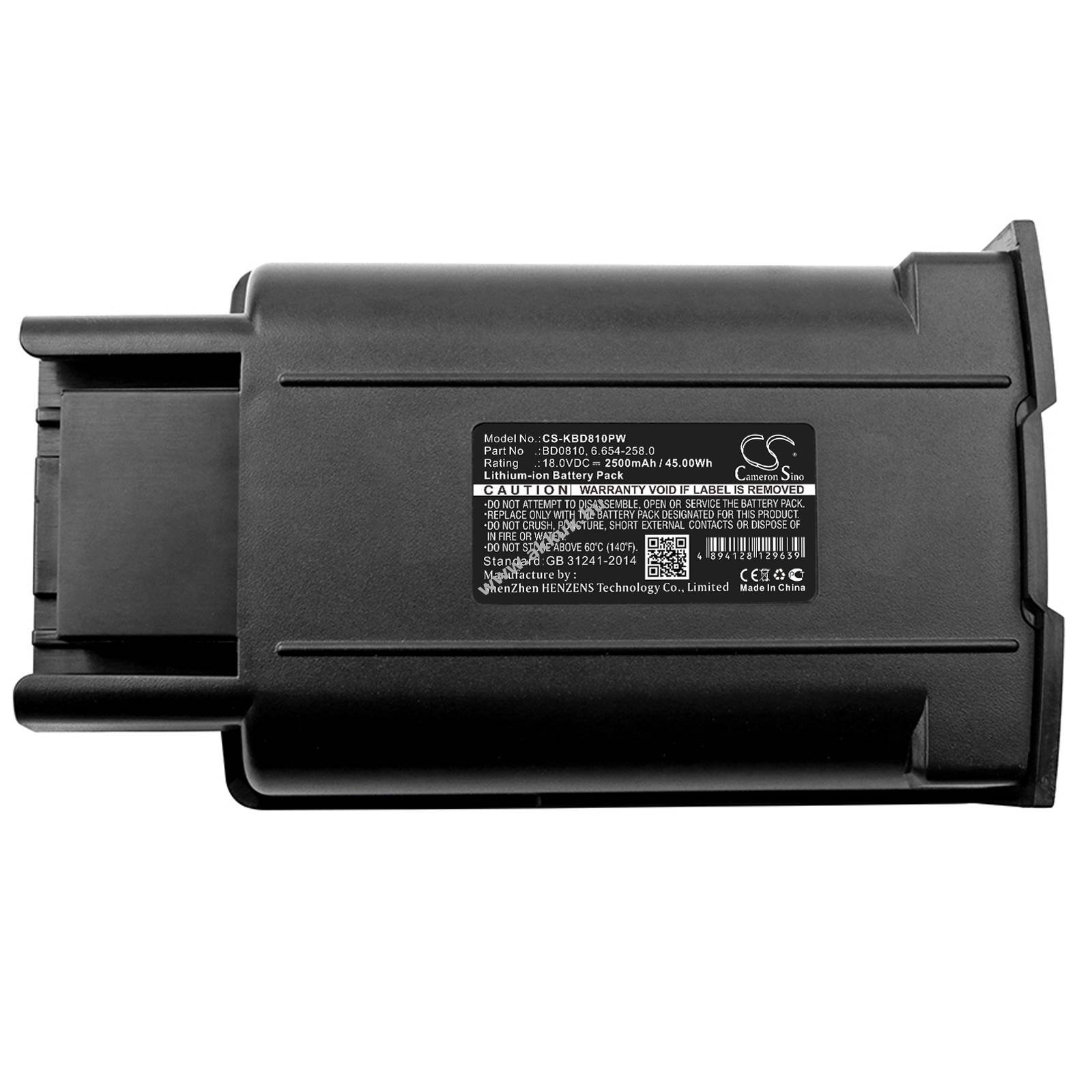 Helyettesítő elektromos szerszámgép akku Karcher KM35/5 BD0810 2500mAh 45Wh 18V