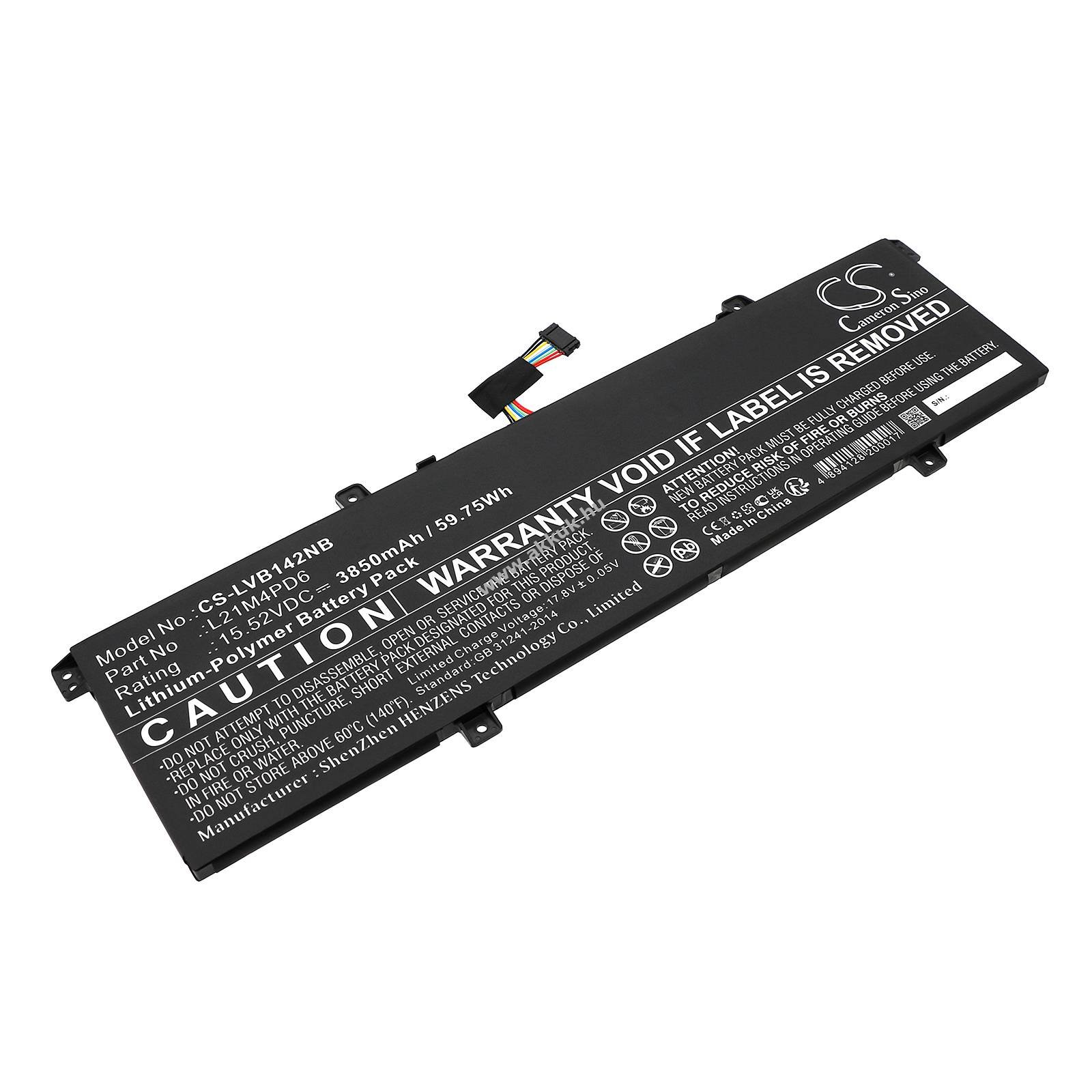 Helyettesítő laptop akku Lenovo ThinkBook 14 G4 3850mAh 59.75Wh 21CX000HRE L21C4PD6 15.52V