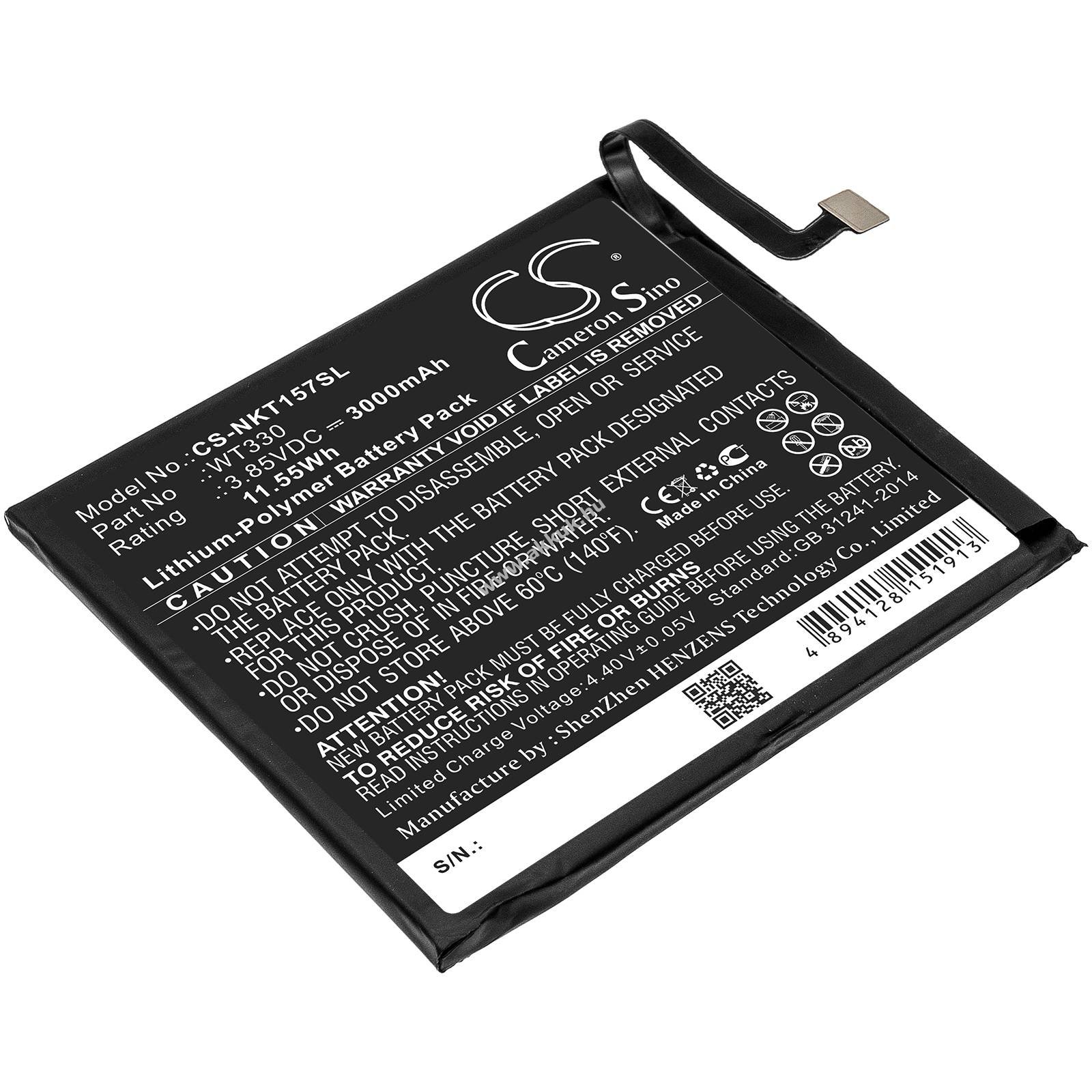 Helyettesítő telefon akku Nokia 4.2/WT330 3000mAh 11.55Wh 3.85V