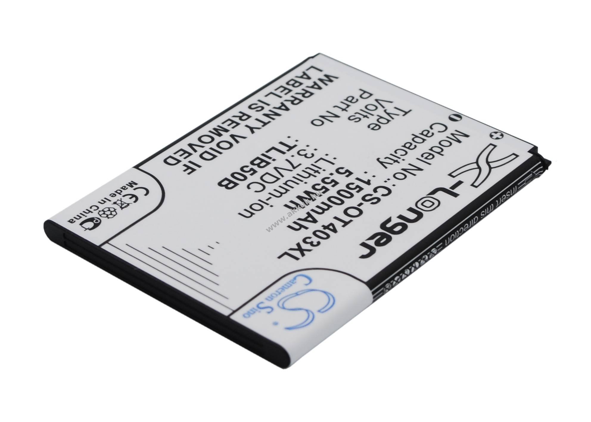 Helyettesítő telefon akku Alcatel OT-4030 CAB60B0000C2 1500mAh 5.55Wh 3.7V