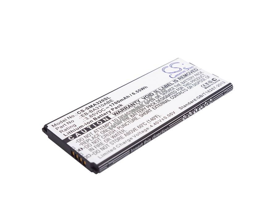 Helyettesítő telefon akku Samsung Galaxy A3 2016 EB-BA310ABE 1700mAh 6.55Wh 3.85V