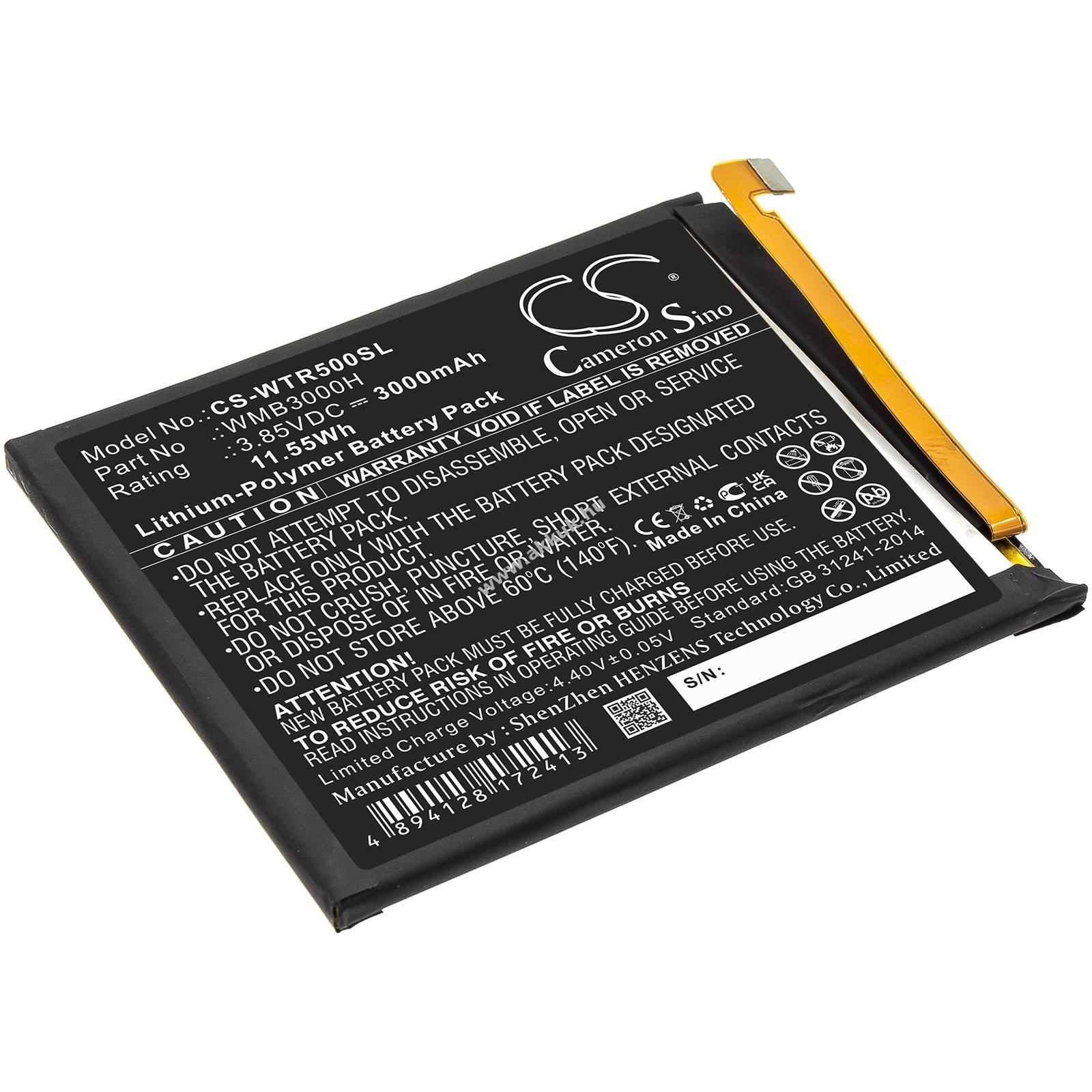 Helyettesítő telefon akku Walton Primo R5 WMB3000H 3000mAh 11.55Wh Li-Ion 3.85V
