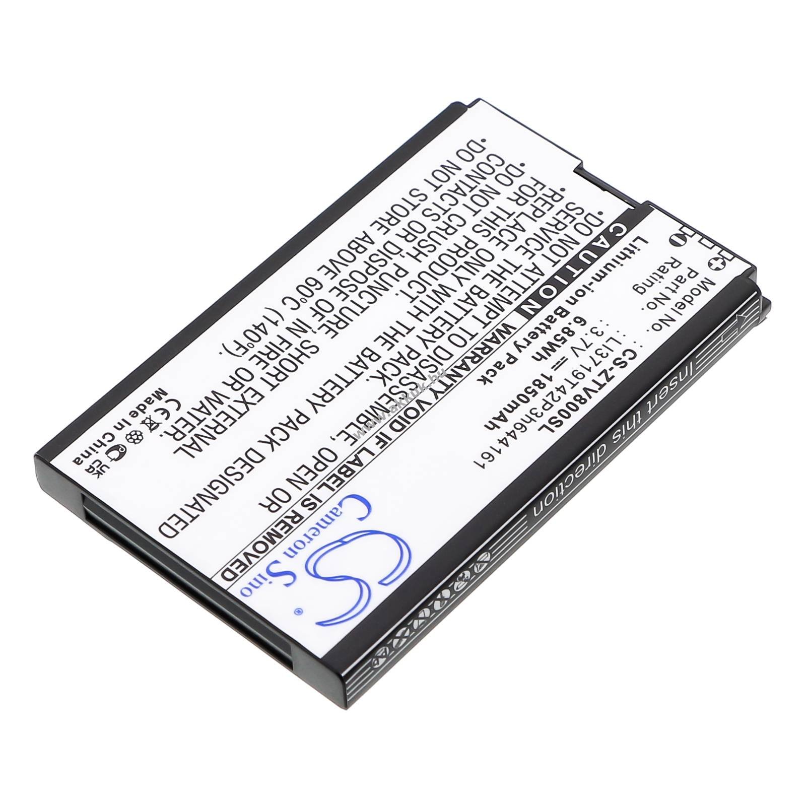 Helyettesítő telefon akku Telstra mobiltelefon LI3719T42P3h644161 1850mAh 6.85Wh 3.7V