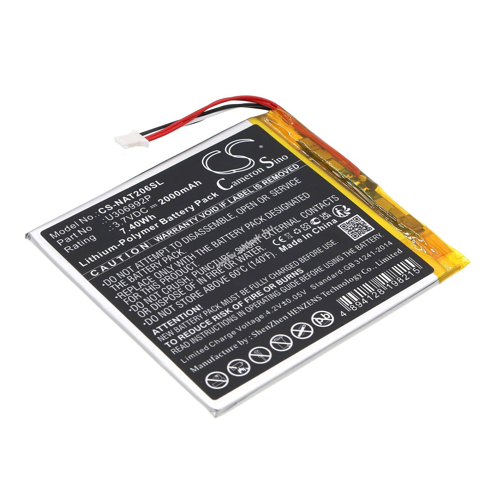 Helyettesítő táblagép akku ONN Surf Tablet 7\ U306992P 2000mAh 7.4Wh 3.7V