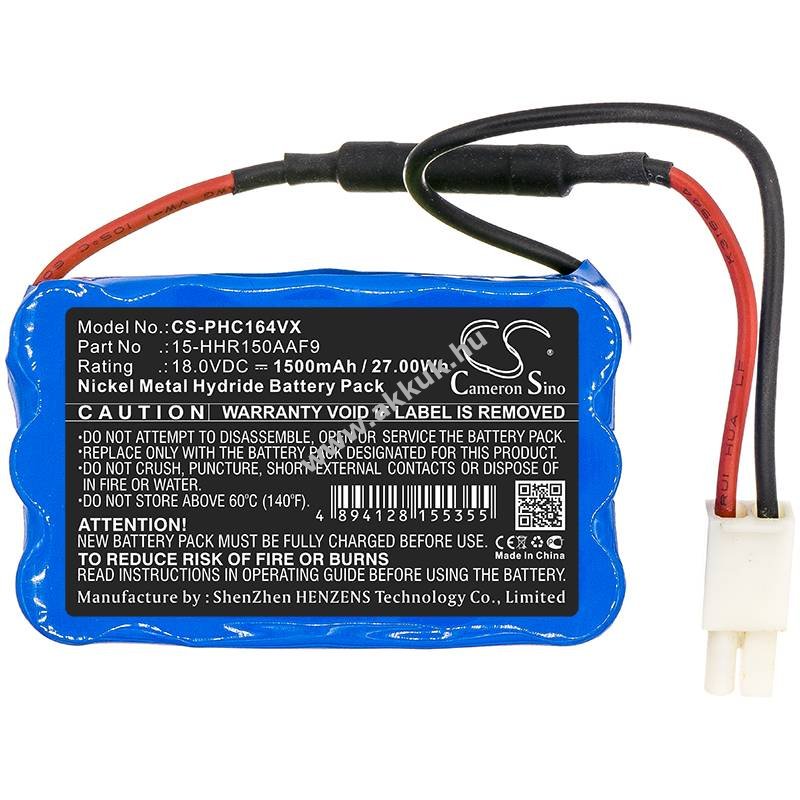 Helyettesítő porszívó akku Philips FC6164 15-HHR150AAF9 1500mAh/27Wh 18V
