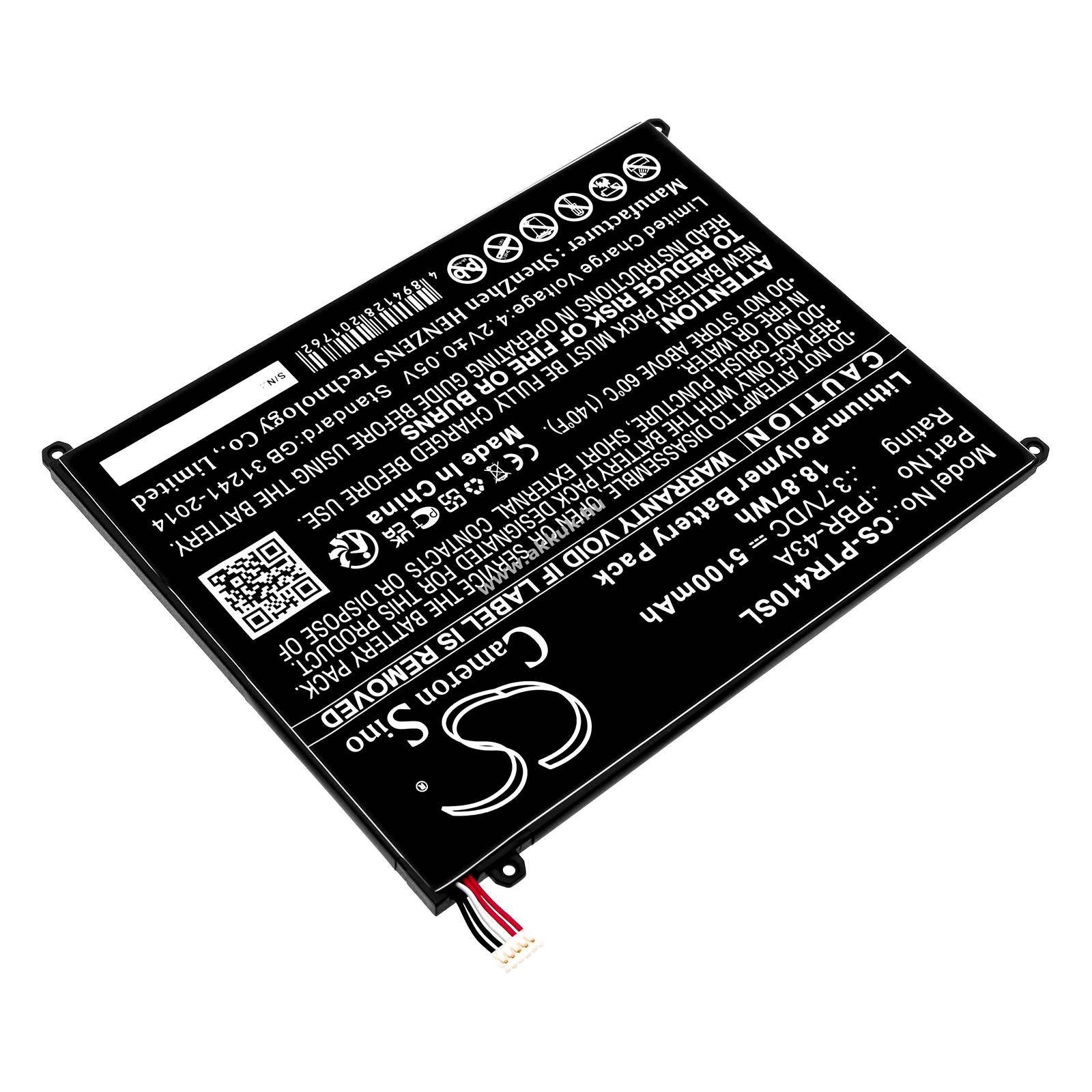 Helyettesítő táblagép akku Pantech Element P4100 PBR-43A 5100mAh 18.87Wh 3.7V
