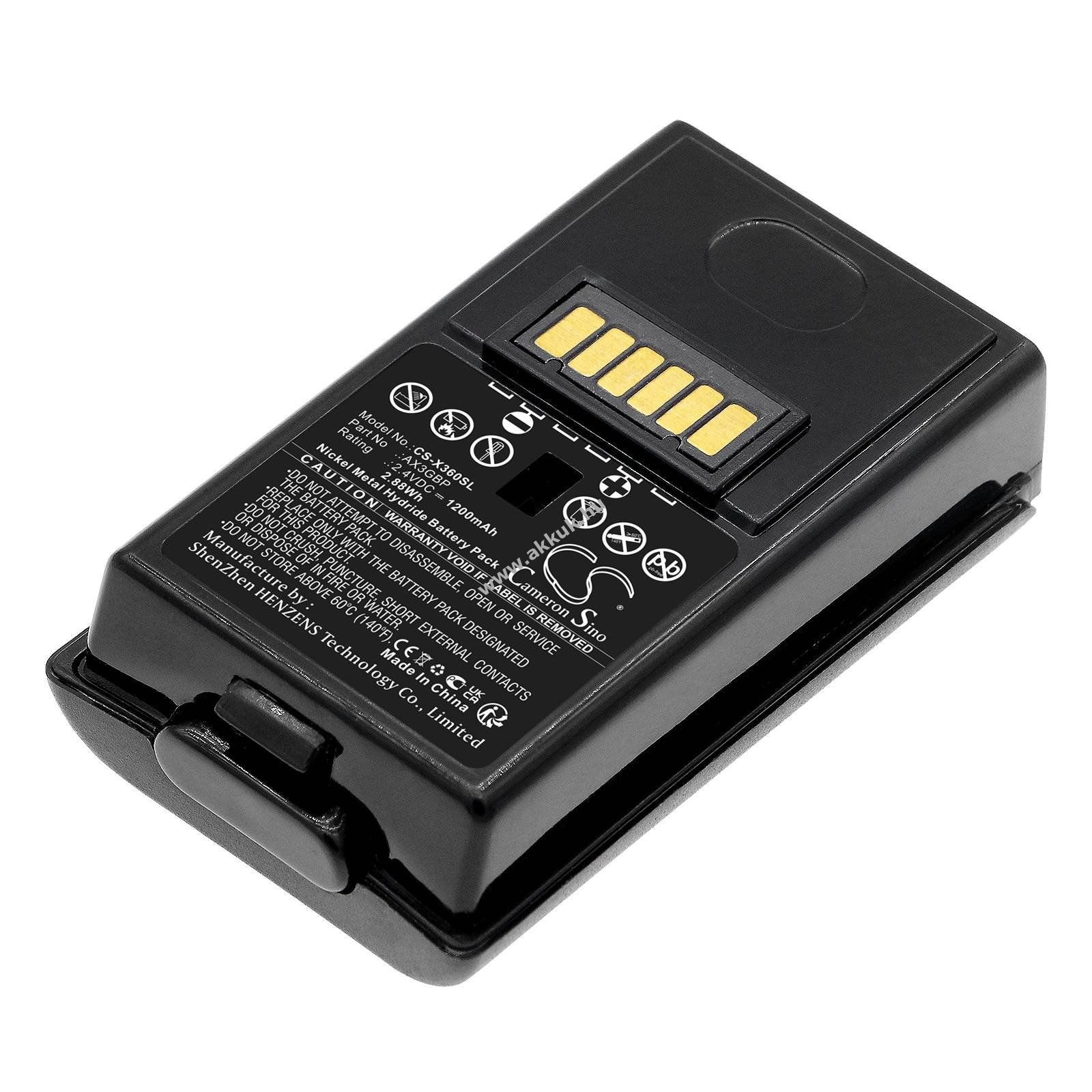 Helyettesítő játékkonzol akku Microsoft Xbox X360 AX3GBP 1200mAh 2.88Wh 2.4V