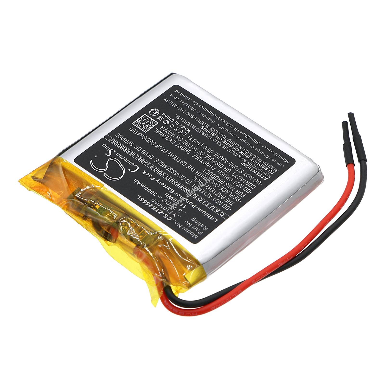 Helyettesítő mérőműszer akku ZKTeco ZK-255/YT105050 3000mAh 11.1Wh 3.7V