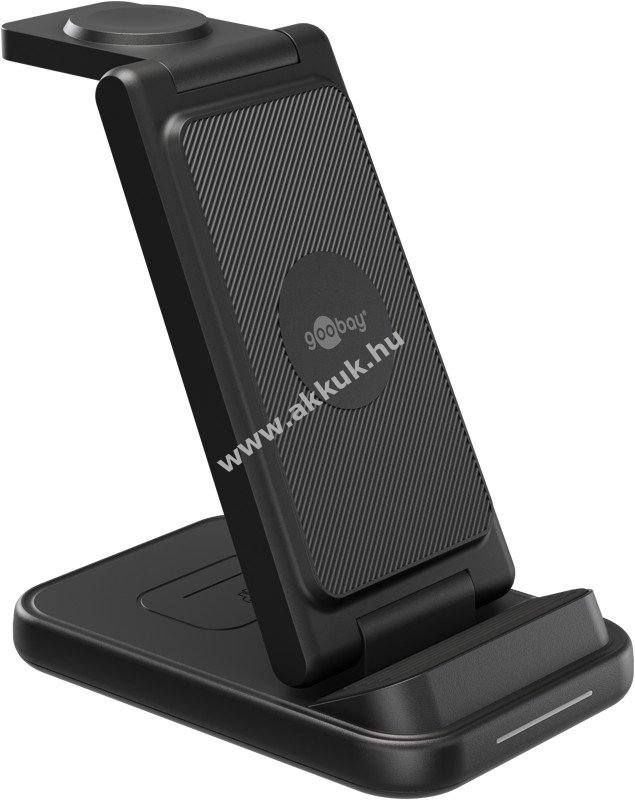 Goobay Wireless Charger vezeték nélküli 3 az 1-ben töltő 15W 3 eszköz egyidejű töltése
