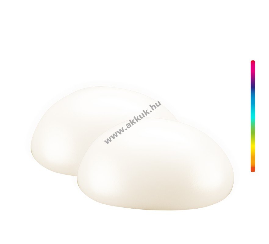 Goobay 2db/csomag LED napelemes dekor kő, félgömb 24cm M RGBW kültéri 10lm 3,7V 600mAh IP44