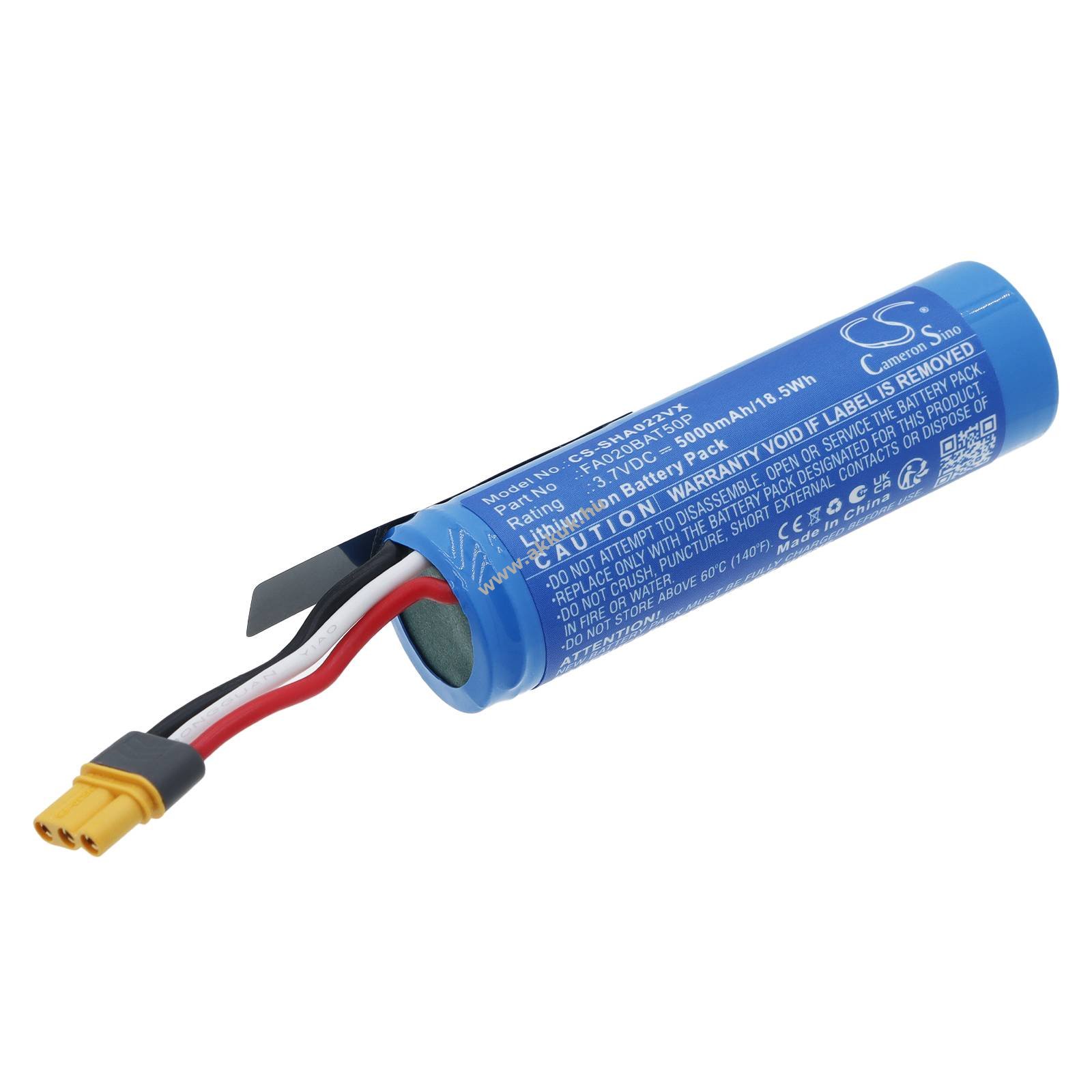 Helyettesítő ventilátor akku Shark ChillPill FA020BAT50P 3.7V 5000mAh 18.5Wh