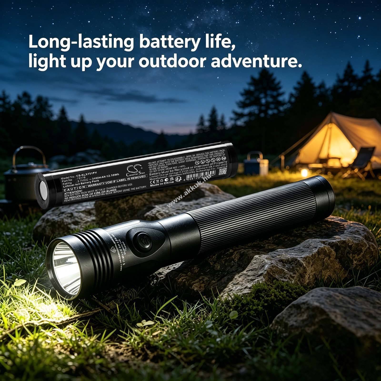 Helyettesítő zseblámpa akku Streamlight Stinger LED 75176 3400mAh 12.58Wh 3.7V