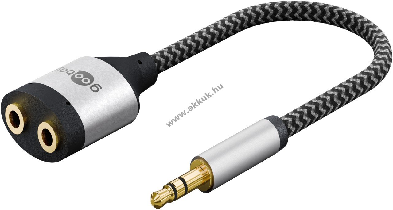 Goobay AUX adapter 1-ből 2-be sztereó 3,5mm 0,18m