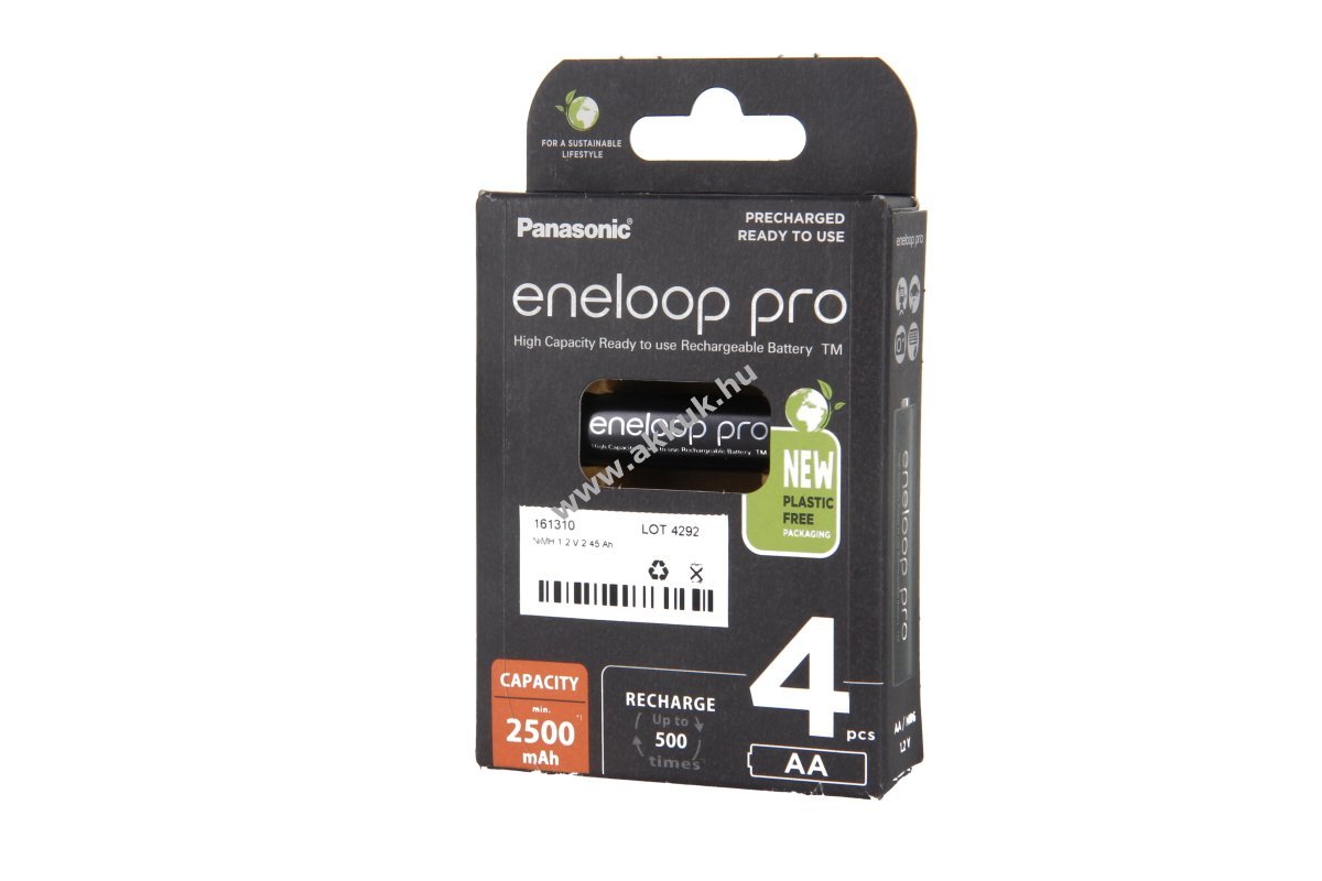 Panasonic eneloop PRO BK-3HCCE/4BE AA Mignon ceruza akku 1,2V 2,45Ah 4db/csomag NiMH